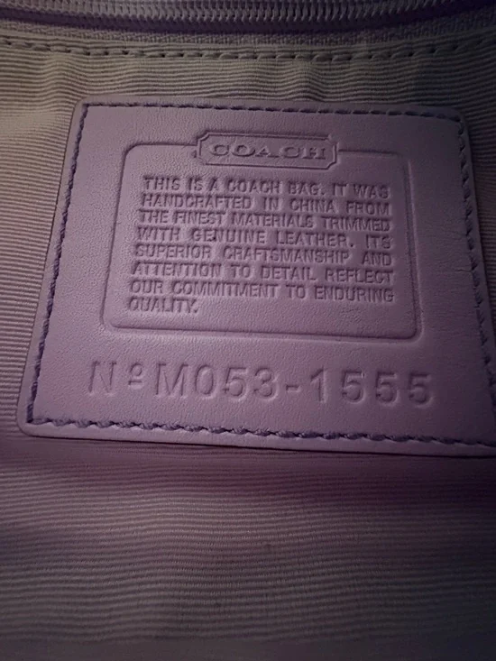 Coach Lavender Signature Jacquard Shoulder Bag with Tan Trim - Picture 4 of 4